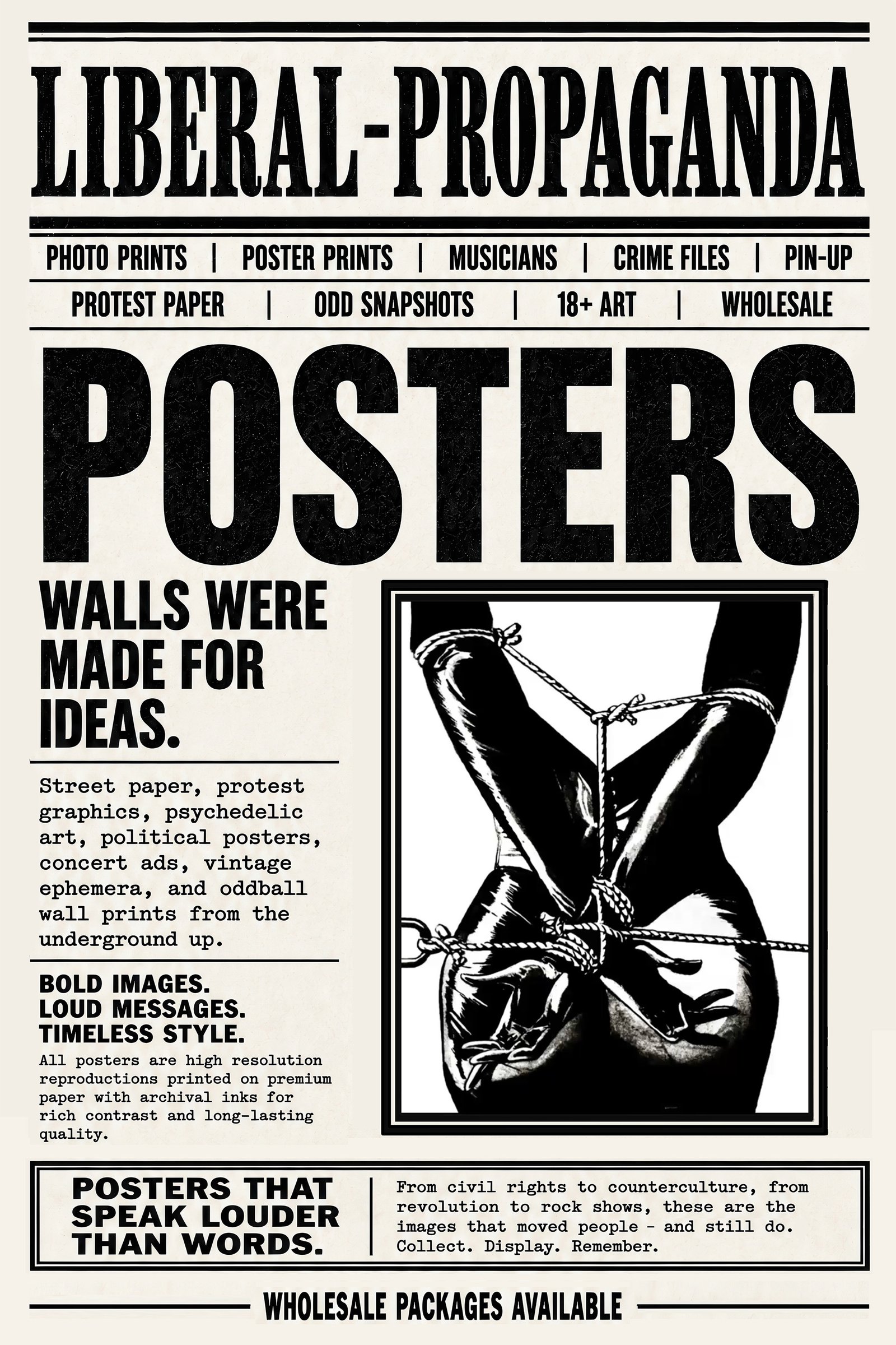 Black-and-white archival artwork featured in the Posters collection.