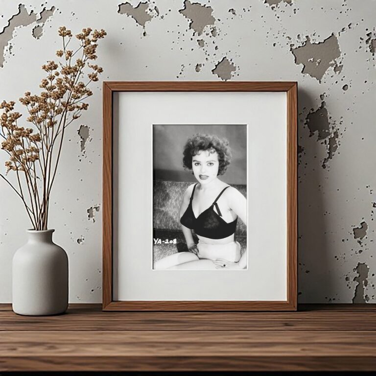 Pin-Up & Glamour Black Bra Studio Portrait with Direct Vintage Glamour Presence 4x6 Photo Print