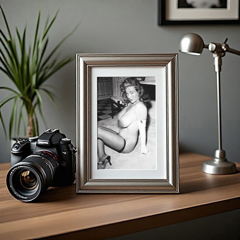 Pin-Up & Glamour Seated Boudoir Chair Pose in Classic Monochrome Tones 4x6 Photo Print