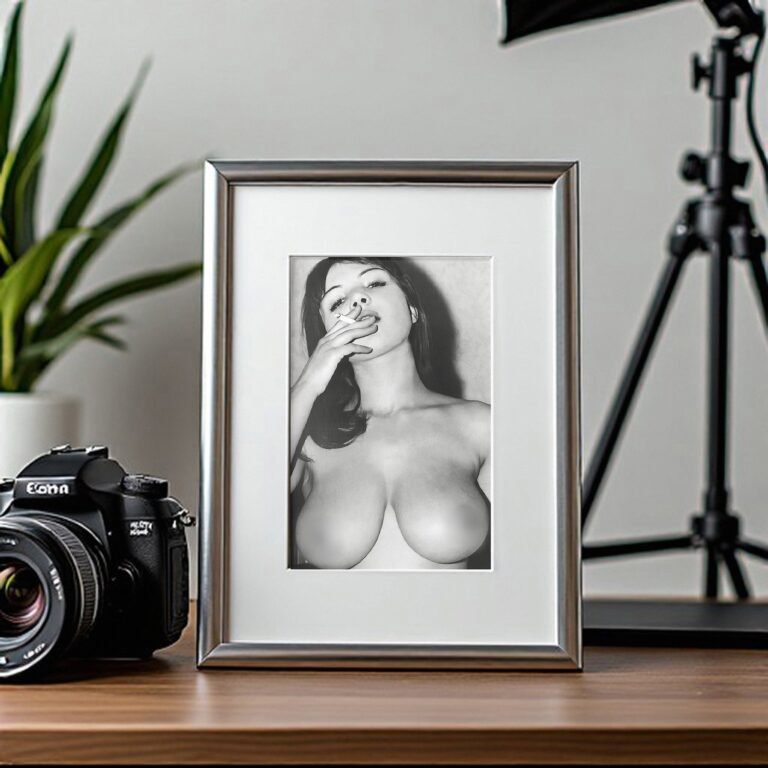 Pin-Up & Glamour Smoking Boudoir Portrait with Relaxed Mid-century Attitude 4x6 Photo Print