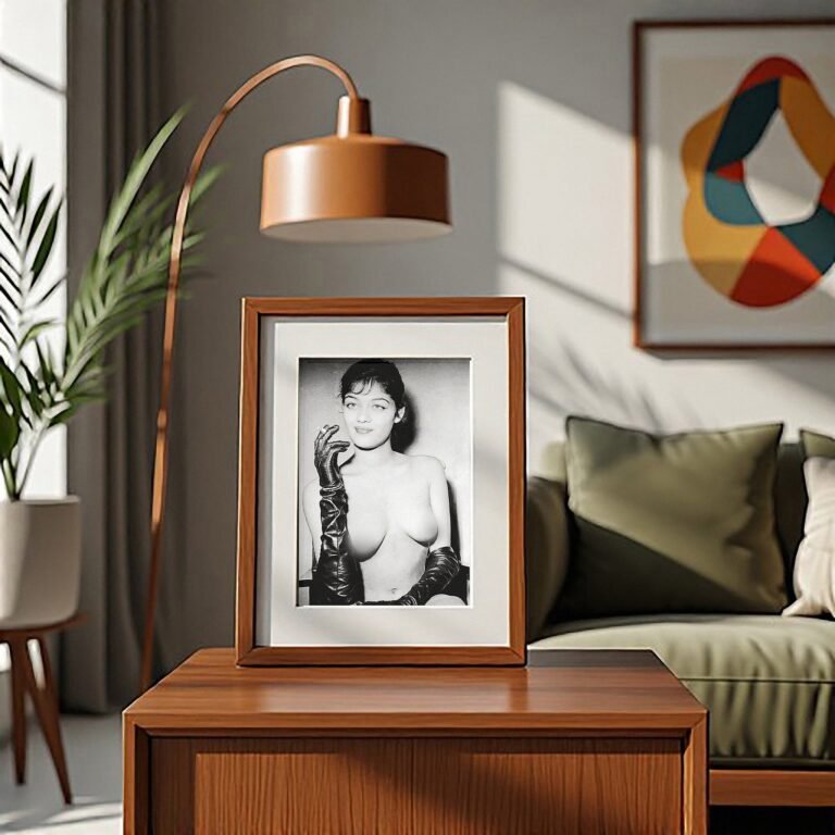 Pin-Up & Glamour Gloved Studio Figure Portrait with Elegant Vertical Framing 4x6 Photo Print