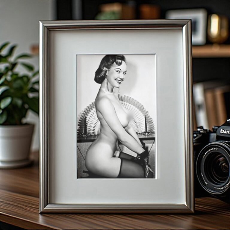 Pin-Up & Glamour Wicker Chair Pin-Up Pose with Bright Monochrome Detail 4x6 Photo Print