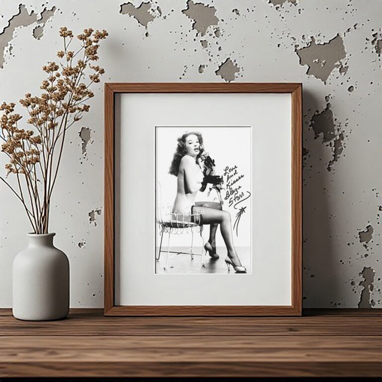 Pin-Up & Glamour Signed Chair Portrait with Staged Classic Pin-Up Styling 4x6 Photo Print