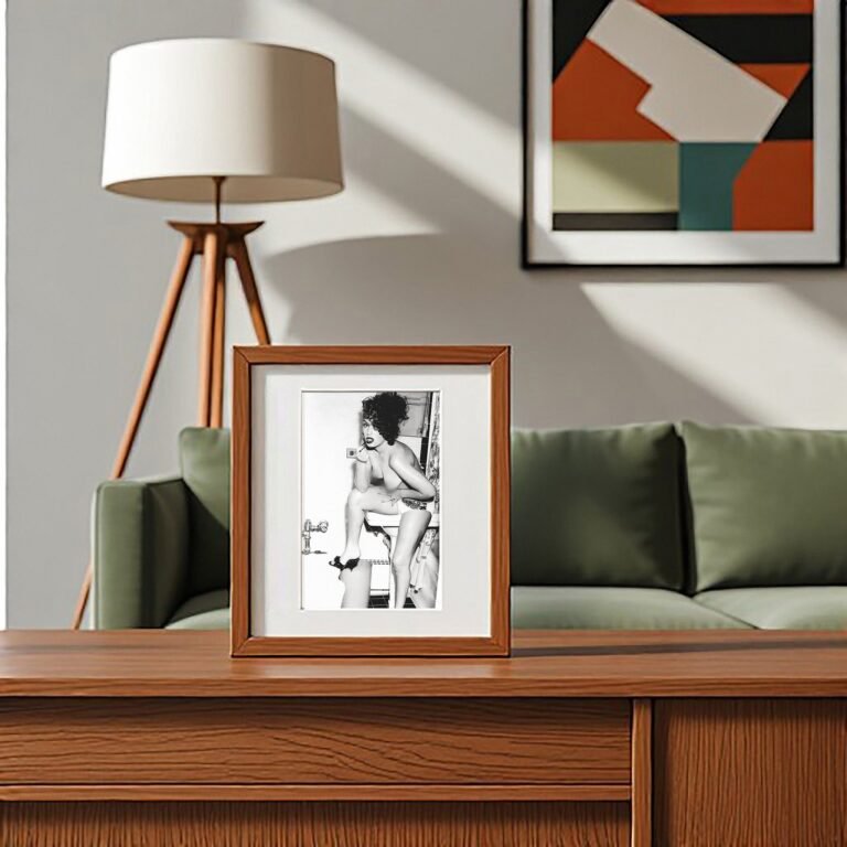 Pin-Up & Glamour Vanity and Bath Setting Glamour Pose with Vintage Atmosphere 4x6 Photo Print
