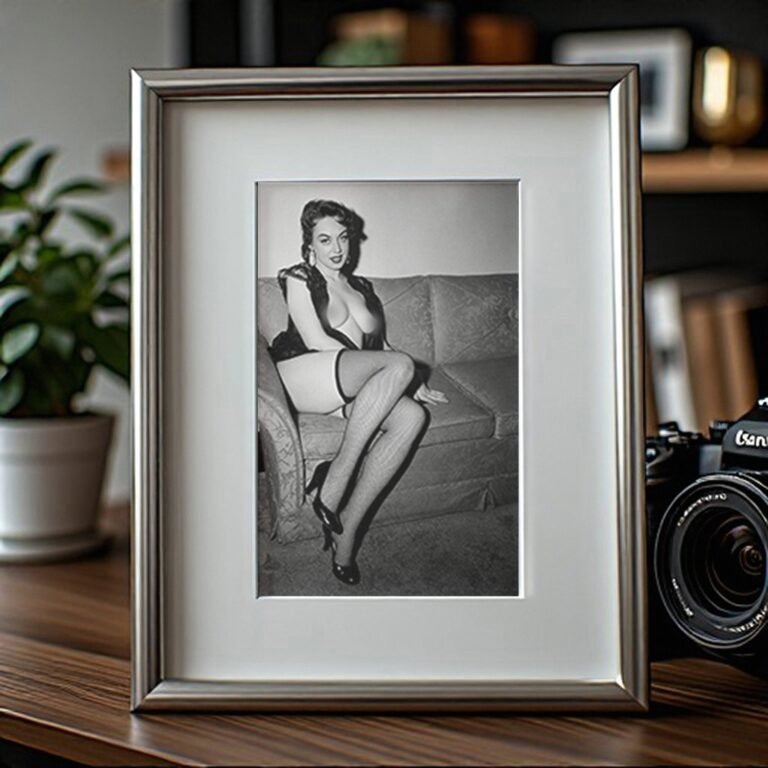Pin-Up & Glamour Couch and Stocking Pin-Up Pose in Classic Black and White 4x6 Photo Print