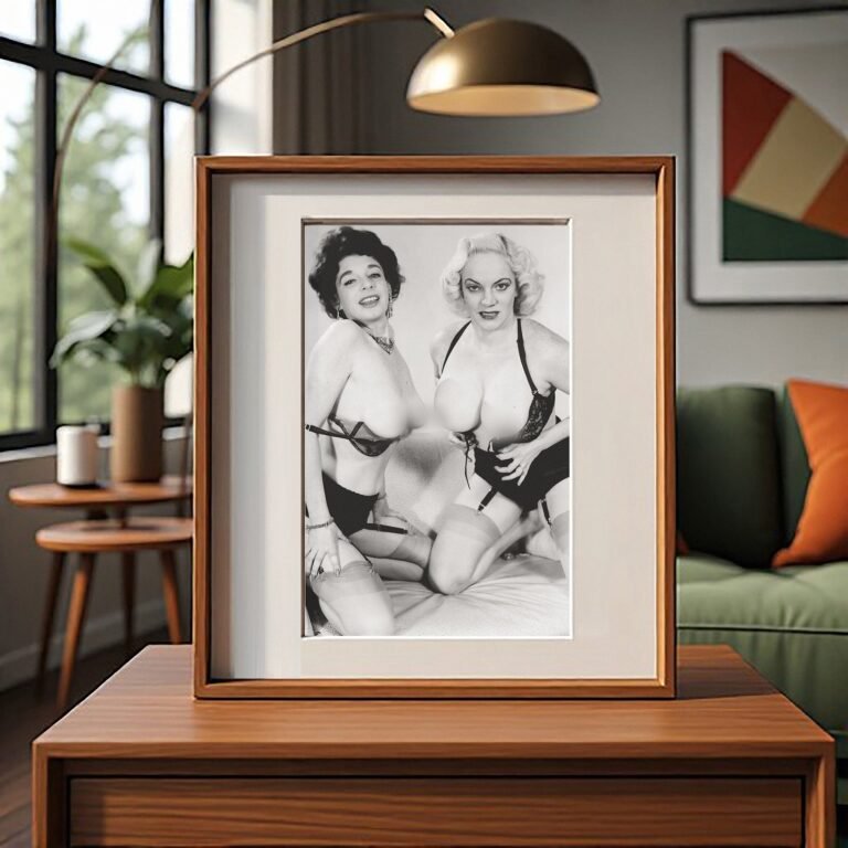 Pin-Up & Glamour Two-woman Studio Pin-Up Portrait with Bright Vintage Styling 4x6 Photo Print