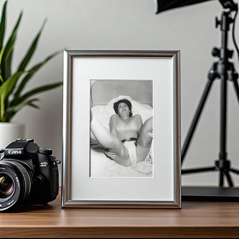 Pin-Up & Glamour Bedroom Reclining Pose with Relaxed Boudoir Mood 4x6 Photo Print