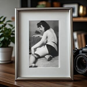 Pin-Up & Glamour Seated Floor Glamour Pose with Soft Shadowed Backdrop 4x6 Photo Print
