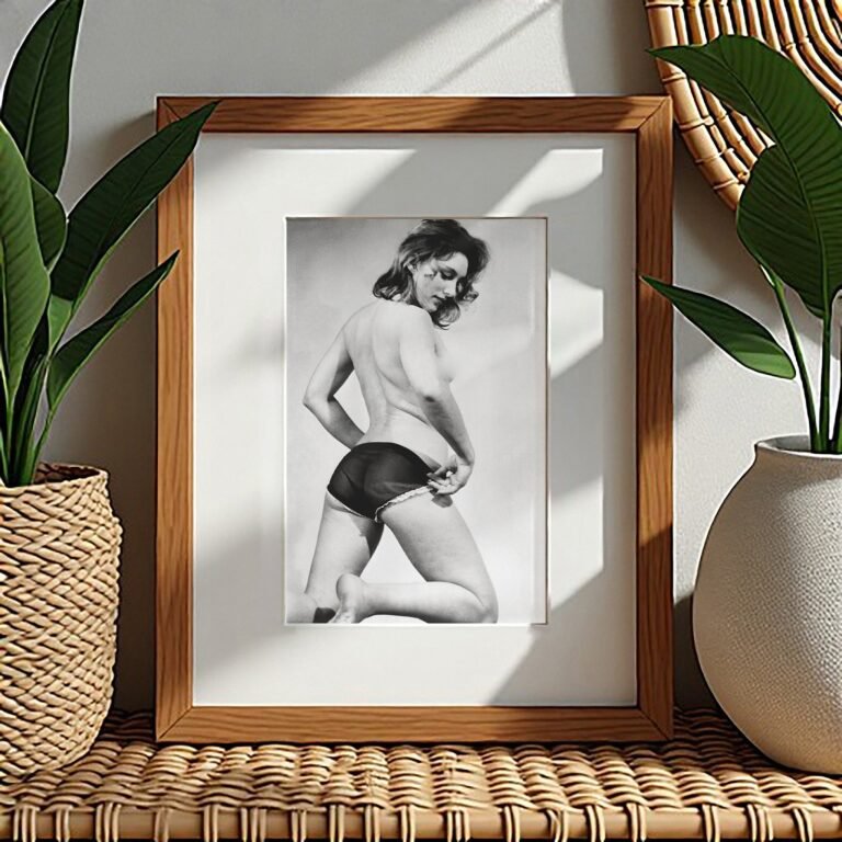 Pin-Up & Glamour Boudoir Sofa Side Light Pose with Classic Glamour Styling, Studio Poise, and Pin-Up 4x6 Photo Print