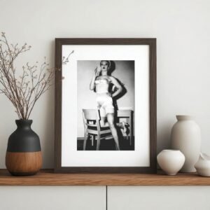 Pin-Up & Glamour Gloved Chair Pin-Up Portrait with Classic Glamour Styling, Studio Poise, and Pin-Up 4x6 Photo Print