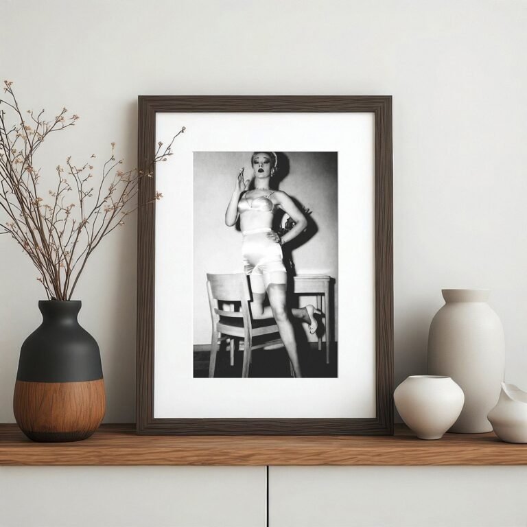 Pin-Up & Glamour Gloved Chair Pin-Up Portrait with Classic Glamour Styling, Studio Poise, and Pin-Up 4x6 Photo Print