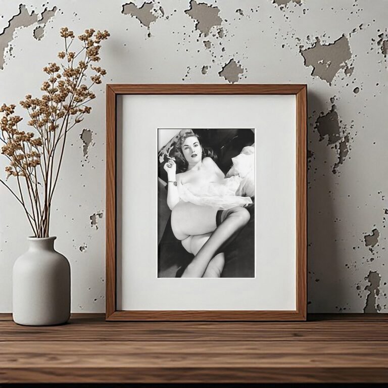Pin-Up & Glamour Curtain Backdrop Pin-Up Portrait with Classic Glamour Styling, Studio Poise, and 4x6 Photo Print