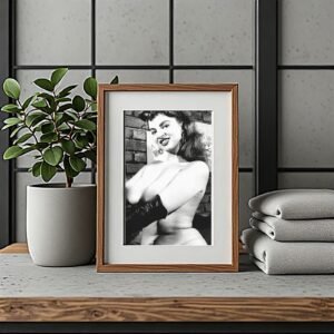 Pin-Up & Glamour Dark Backdrop Glamour Study with Classic Glamour Styling, Studio Poise, and Pin-Up 4x6 Photo Print