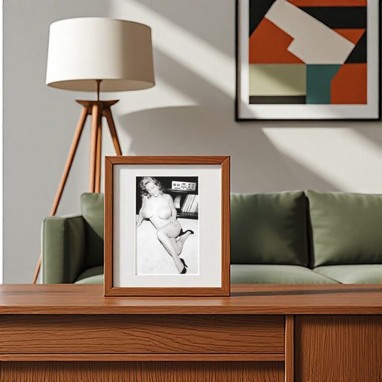 Pin-Up & Glamour Kneeling Boudoir Studio Pose with Classic Glamour Styling, Studio Poise, and Pin-Up 4x6 Photo Print