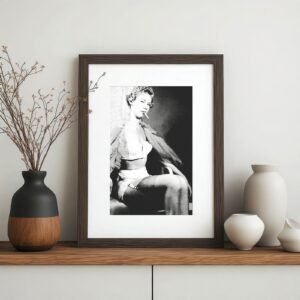 Pin-Up & Glamour Mirror Side Studio Portrait with Classic Glamour Styling, Studio Poise, and Pin-Up 4x6 Photo Print