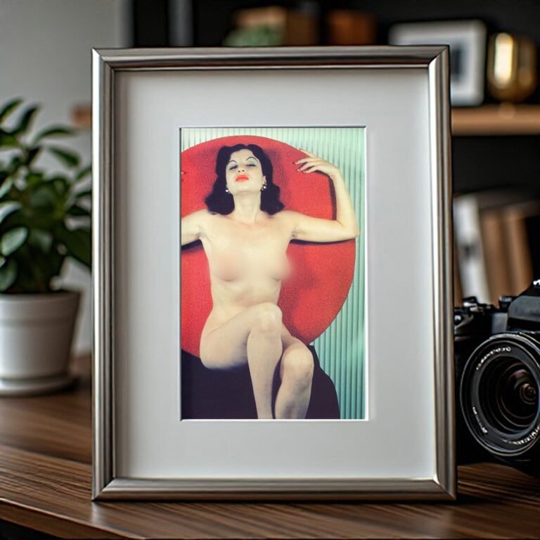 Pin-Up & Glamour Curled Hair Stocking Portrait with Classic Glamour Styling, Studio Poise, and Pin-Up 4x6 Photo Print