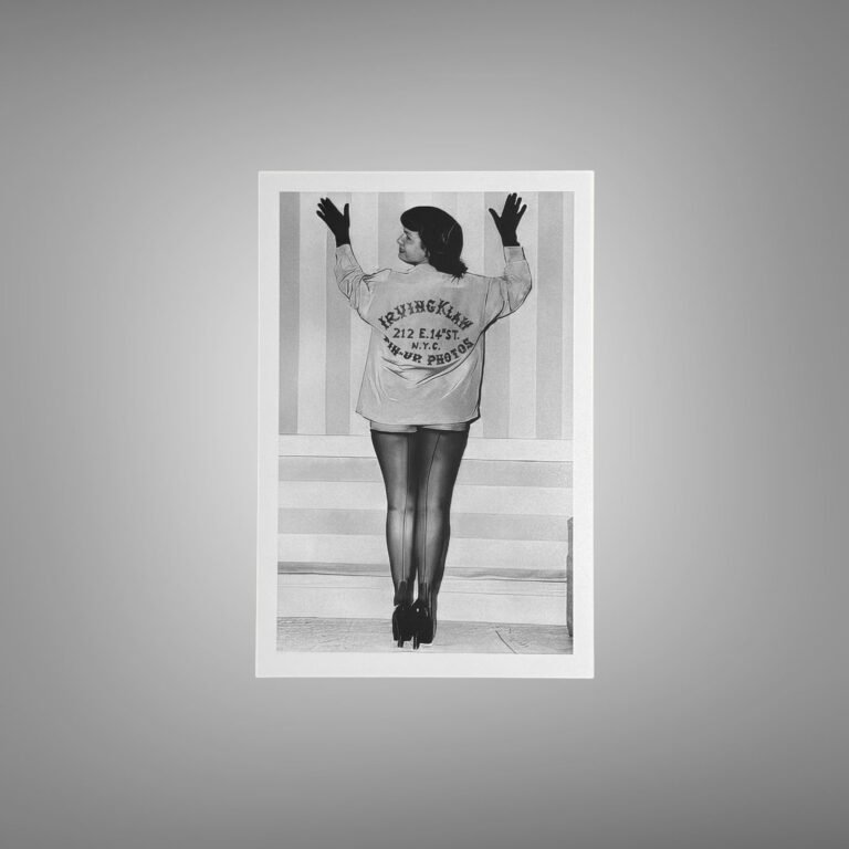 Pin-Up & Glamour Dark-haired T-shirt and Stockings Stair Pose with Polished Black-and-white Contrast 4x6 Photo Print