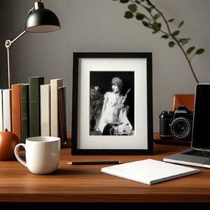 Boudoir & Cabaret Dark Standing Figure with Draped Prop 4x6 Photo Print