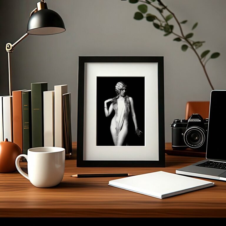 Boudoir & Cabaret Standing Figure with White Wrap 4x6 Photo Print