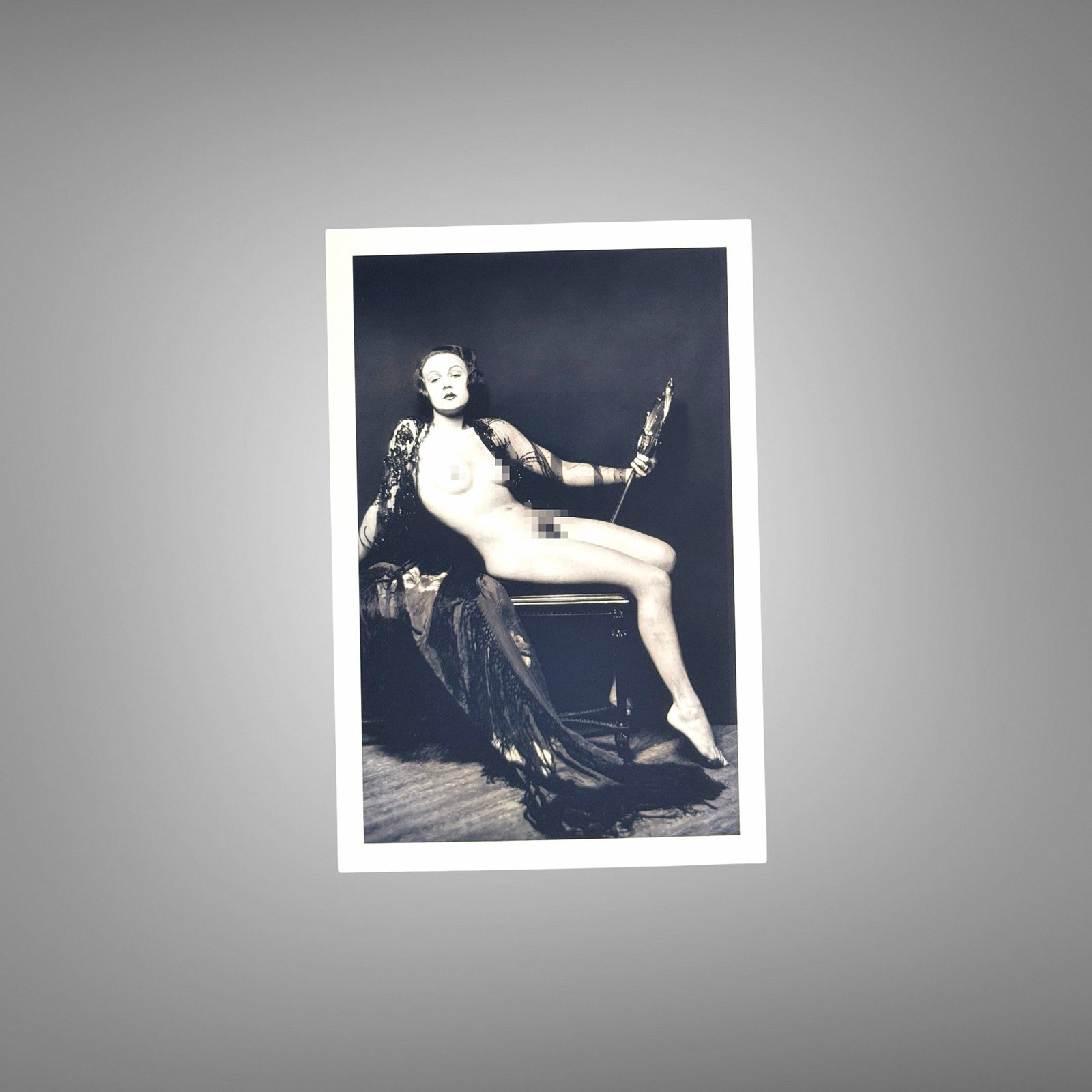 Boudoir & Cabaret Seated Draped Studio Pose 4x6 Photo Print