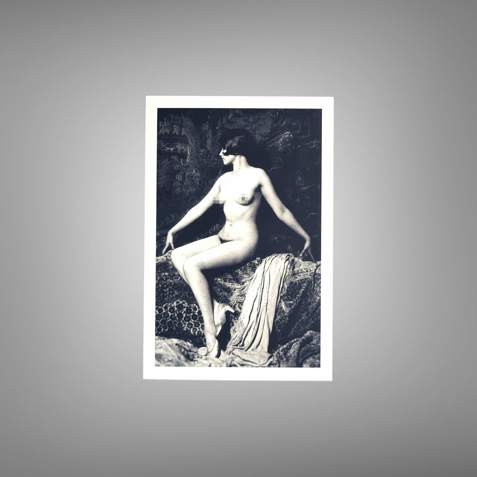 Boudoir & Cabaret Reclining Patterned Backdrop Figure 4x6 Photo Print