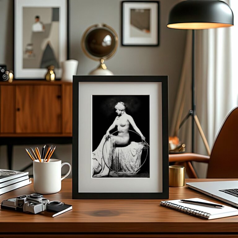 Boudoir & Cabaret Seated Studio Figure with Sculptural Light 4x6 Photo Print