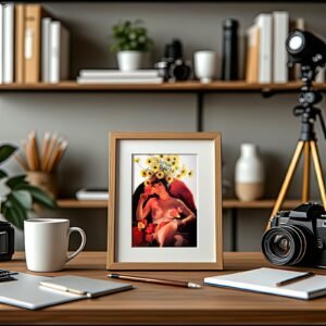 Pop Glamour Sunflower Collage Glamour Portrait with Bold Graphic Contrast, Retro Color Energy, and 4x6 Photo Print
