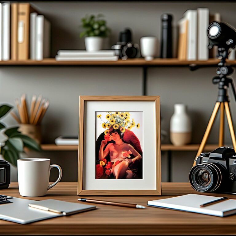 Pop Glamour Sunflower Collage Glamour Portrait with Bold Graphic Contrast, Retro Color Energy, and 4x6 Photo Print