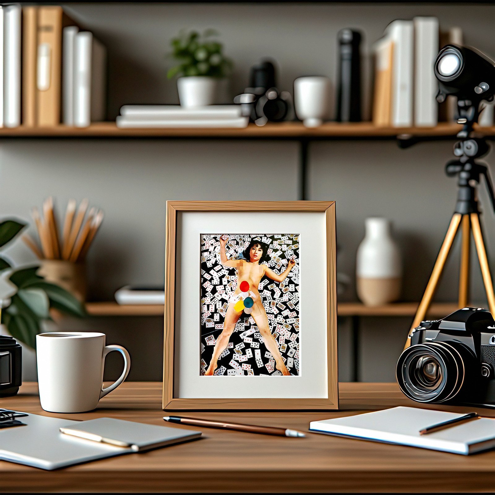 Pop Glamour Collage Wall Pop Glamour Pose with Bold Graphic Contrast, Retro Color Energy, and 4x6 Photo Print