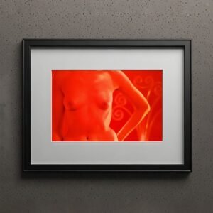 Pop Glamour Red Toned Abstract Figure with Bold Graphic Contrast, Retro Color Energy, and Decor-ready 4x6 Photo Print