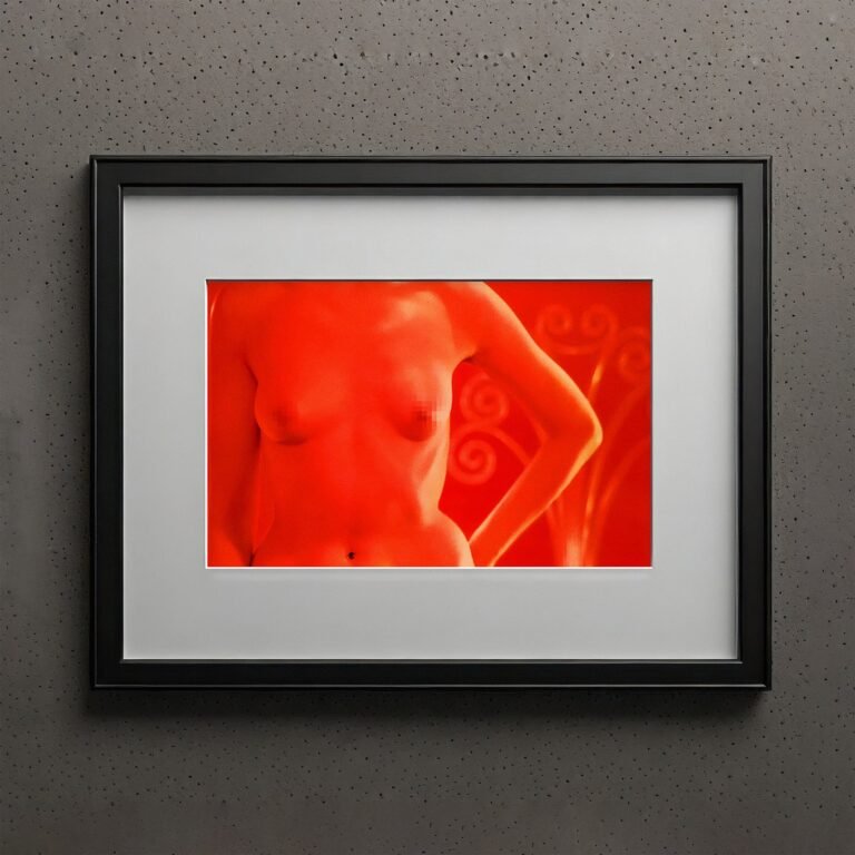 Pop Glamour Red Toned Abstract Figure with Bold Graphic Contrast, Retro Color Energy, and Decor-ready 4x6 Photo Print