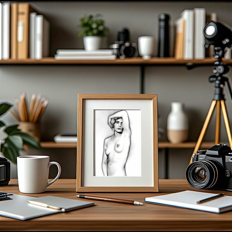 Figure Studies Line Art Glamour Portrait Study with Cropped Form, Soft Shadow, and Art-photo Balance 4x6 Photo Print