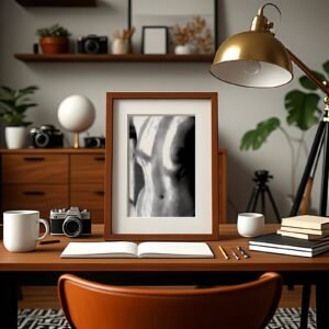 Figure Studies Minimalist Figure Drawing Study with Cropped Form, Soft Shadow, and Art-photo Balance 4x6 Photo Print