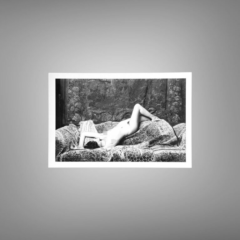Boudoir & Cabaret Satin Stockings Cabaret Pose with Theatrical Lounge Styling and Cabaret-era Atmosphere 4x6 Photo Print