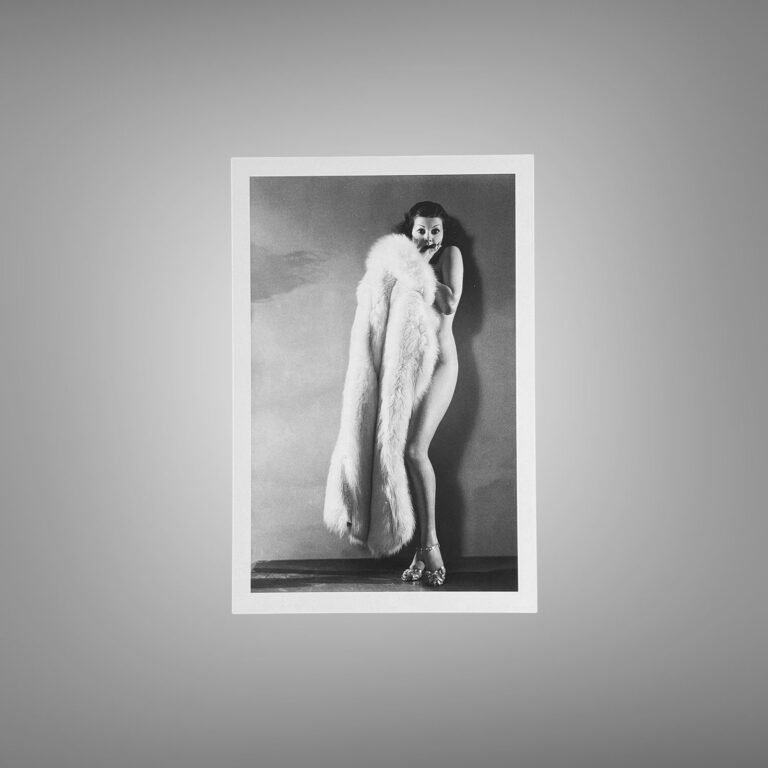 Boudoir & Cabaret Dramatic Curtain Lounge Pose with Theatrical Lounge Styling and Cabaret-era Atmosphere 4x6 Photo Print