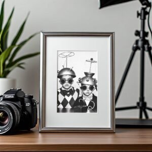 Pin-Up & Glamour Two Children in Whimsical Science-fiction Helmets and Props 4x6 Photo Print