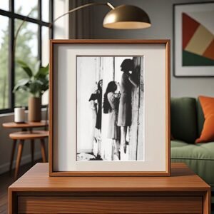 Pin-Up & Glamour Doorway Figure Study with Stark Architectural Shadows 4x6 Photo Print