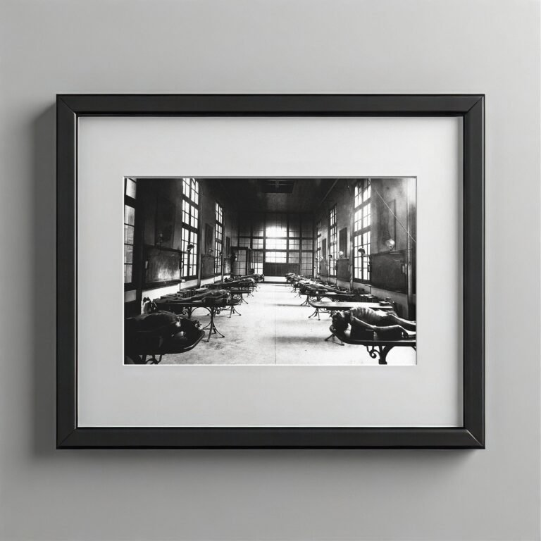 Pin-Up & Glamour Empty Industrial Corridor with Deep Perspective and Gritty Tone 4x6 Photo Print