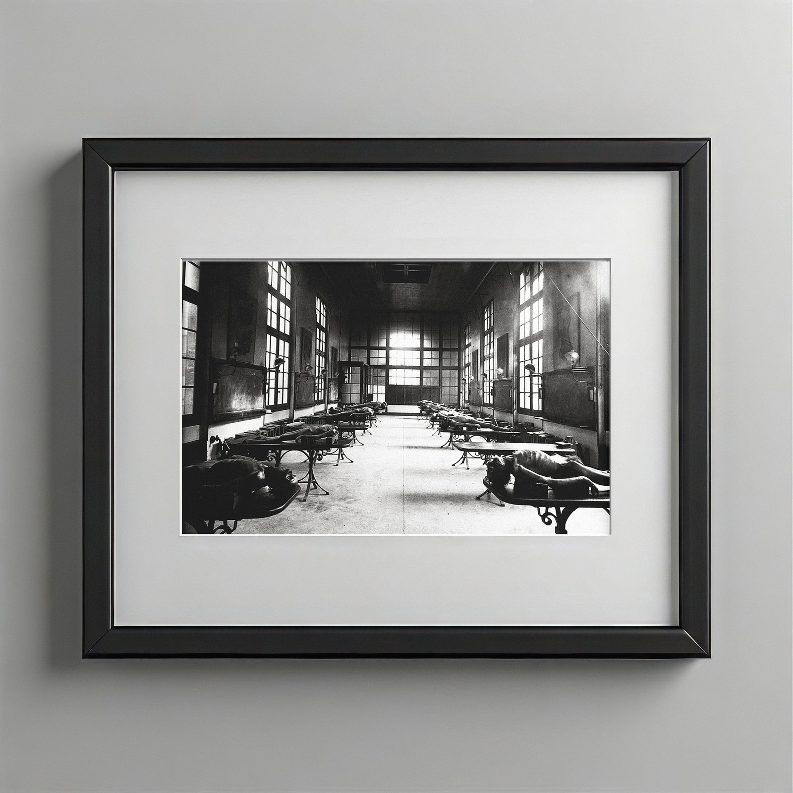 Pin-Up & Glamour Empty Industrial Corridor with Deep Perspective and Gritty Tone 4x6 Photo Print