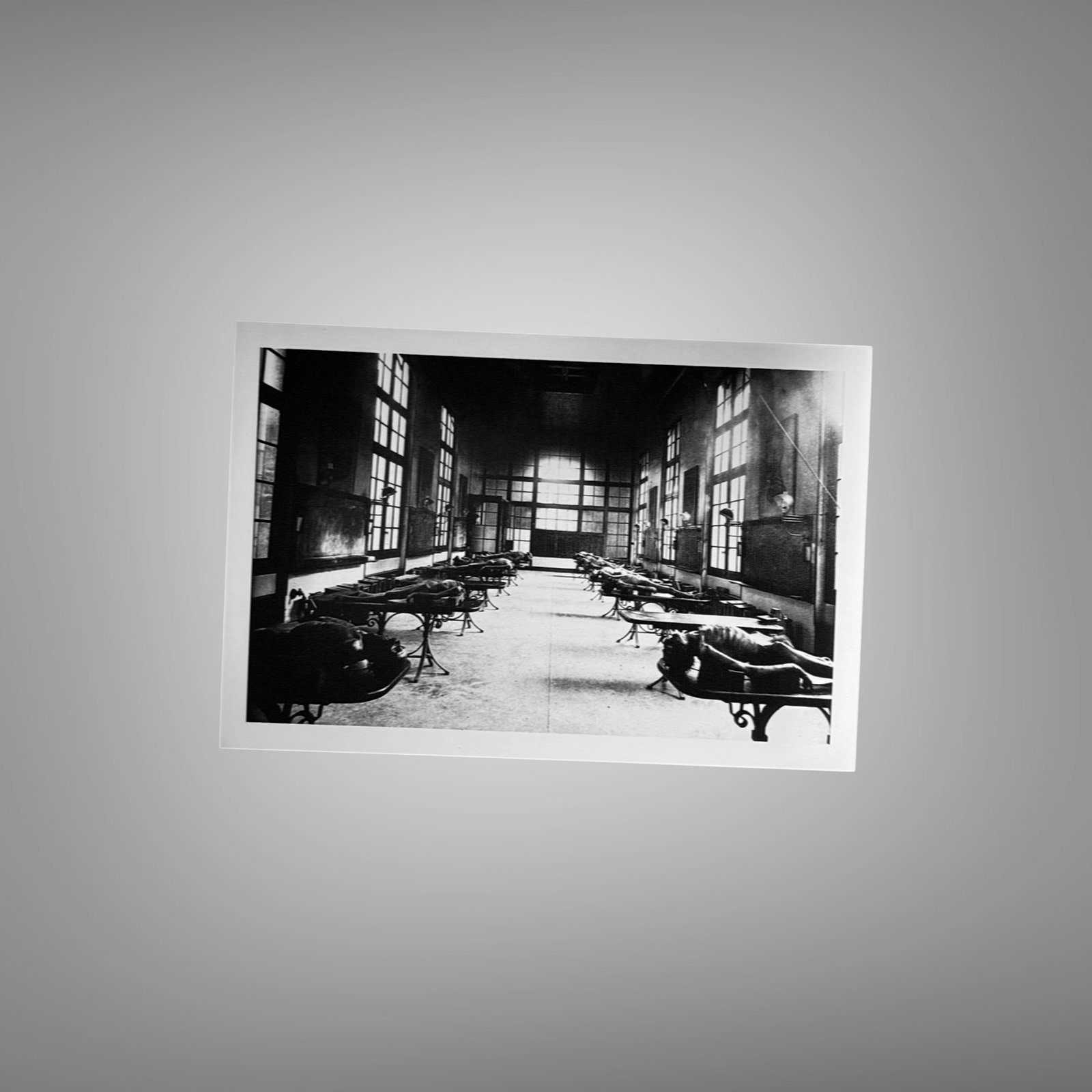 Pin-Up & Glamour Empty Industrial Corridor with Deep Perspective and Gritty Tone 4x6 Photo Print