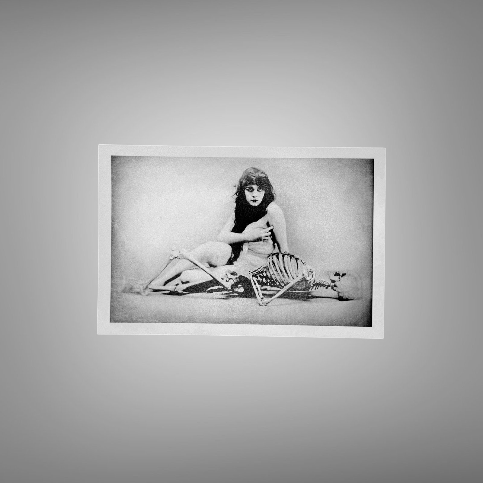 Pin-Up & Glamour Reclining Skeleton-themed Pin-Up Composition 4x6 Photo Print