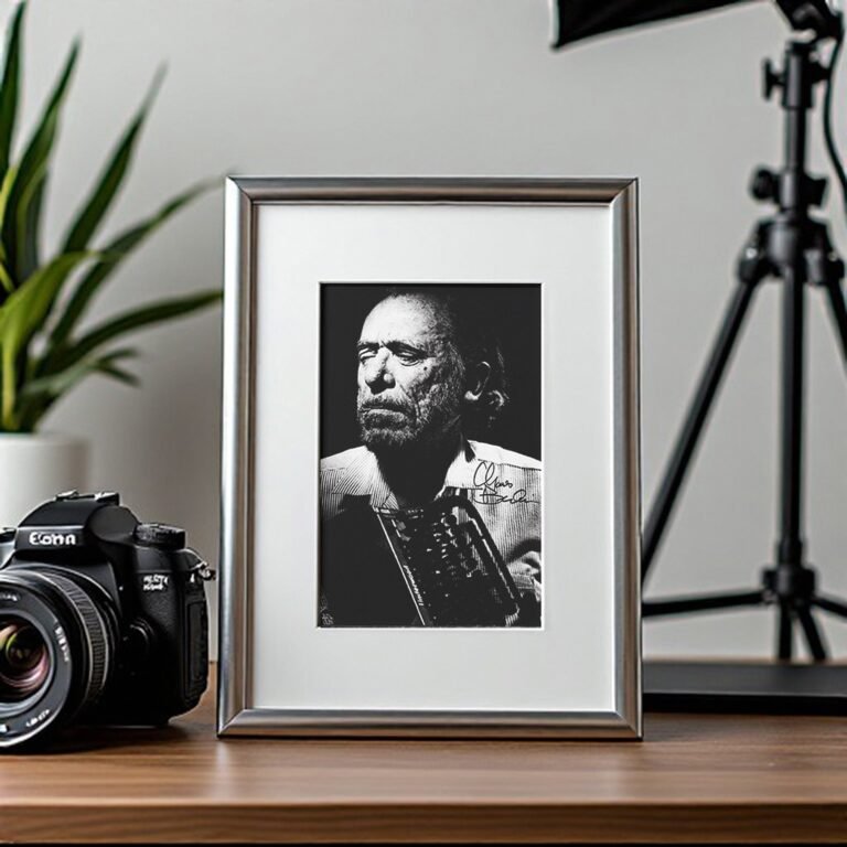 Pin-Up & Glamour Bearded Writer Portrait with Typewriter-like Studio Atmosphere 4x6 Photo Print