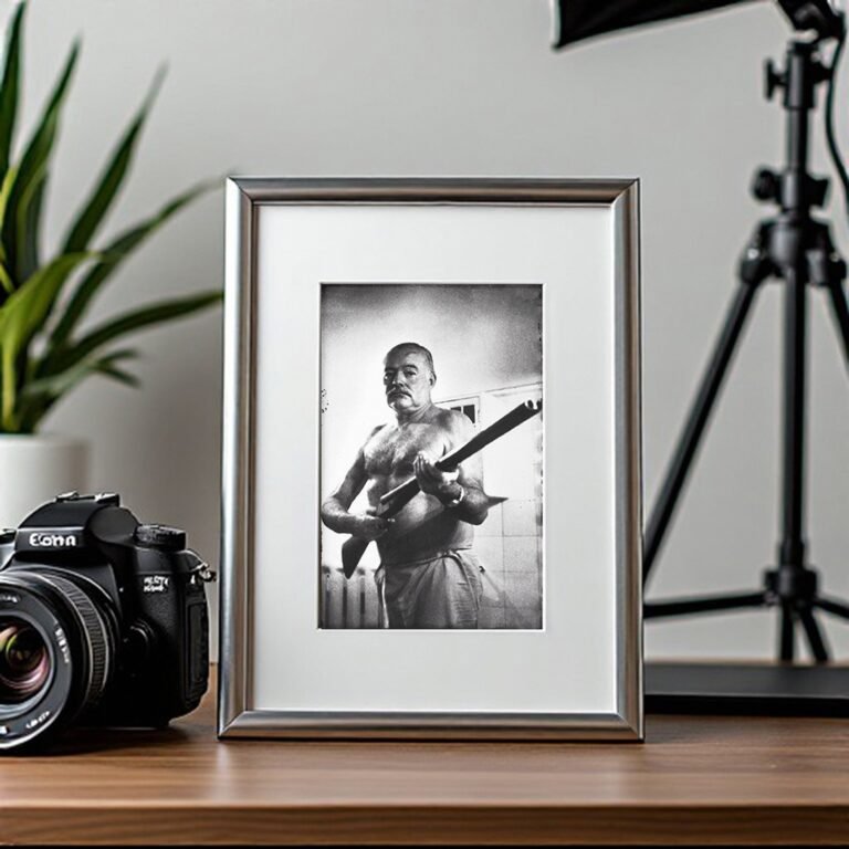 Pin-Up & Glamour Martial-arts Figure Holding a Long Staff in a Stark Monochrome Pose 4x6 Photo Print