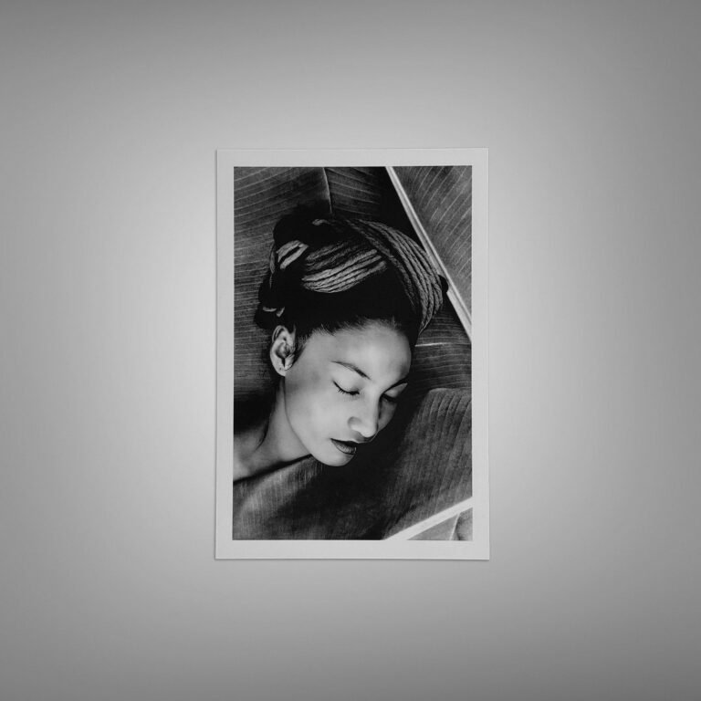 Pin-Up & Glamour Soft Profile Portrait with Wrapped Hair and Elegant Composition 4x6 Photo Print