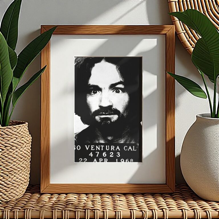 Pin-Up & Glamour Bearded Criminal-profile Mugshot with Stark Face Lighting 4x6 Photo Print