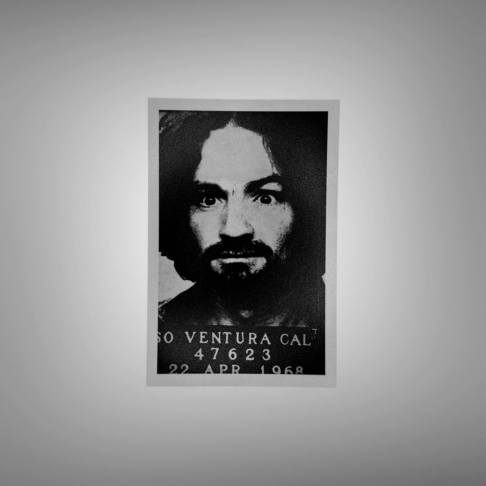 Pin-Up & Glamour Bearded Criminal-profile Mugshot with Stark Face Lighting 4x6 Photo Print