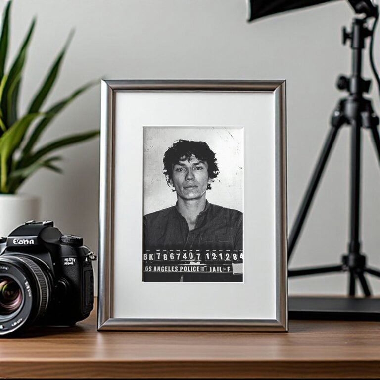 Pin-Up & Glamour Black-and-white Booking Portrait with Strong Archival Grain 4x6 Photo Print