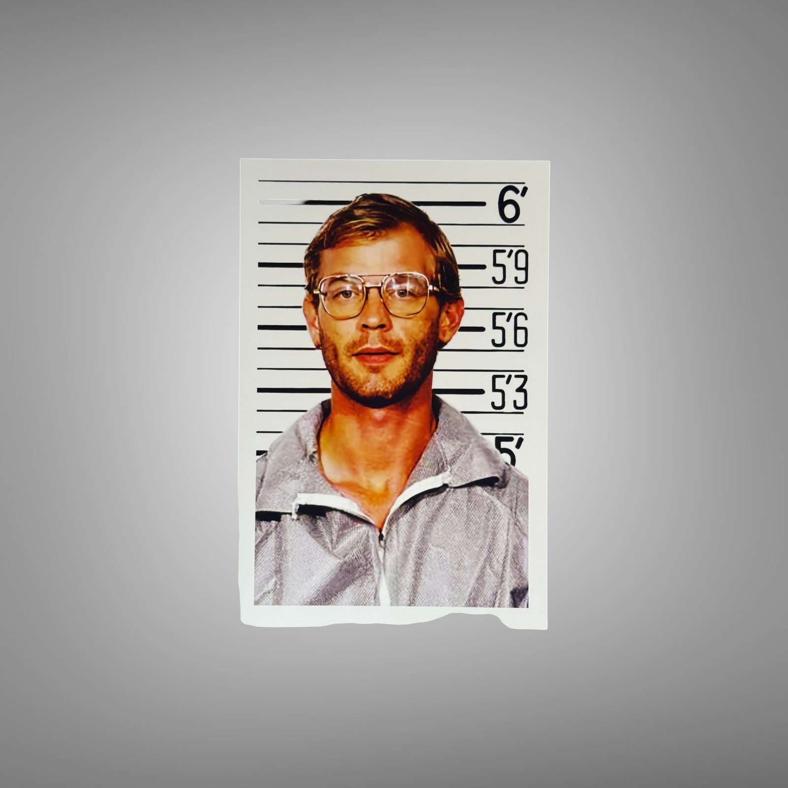 Pin-Up & Glamour Color Height-chart Mugshot with Glasses 4x6 Photo Print