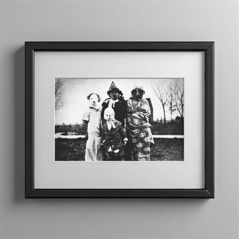 Pin-Up & Glamour Masked Group Snapshot in a Rustic Outdoor Setting 4x6 Photo Print