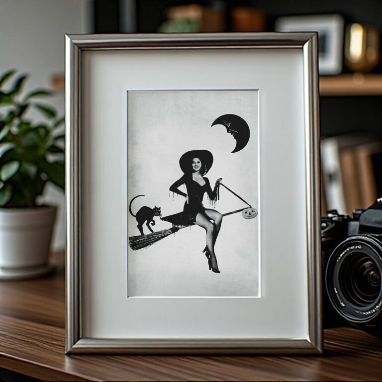 Pin-Up & Glamour Dark Acrobatic Performer Silhouette with Theatrical Shadow 4x6 Photo Print